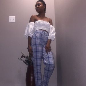 Cotton candy plaid pants